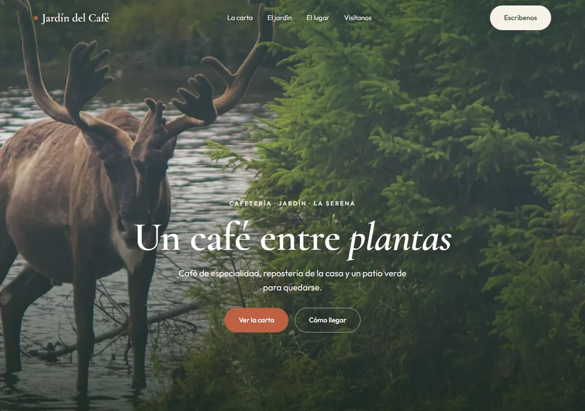 Web de Jardín del Café hecha por Estudio Faro